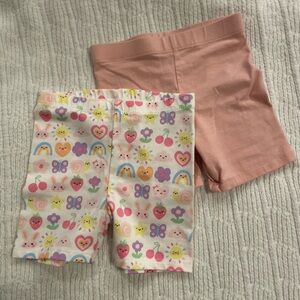Cute Toddler Shorts Set - salmon pink and multicolor